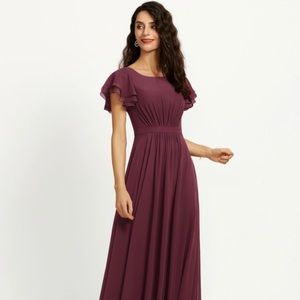 JJ’s house Cabernet flutter sleeve bridesmaid dress